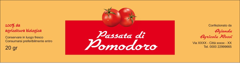 Esempio etichetta