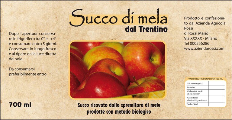Esempio etichetta