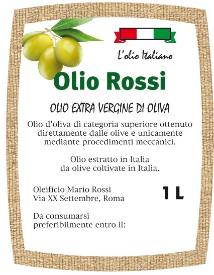 Esempio etichetta