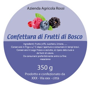 Esempio etichetta