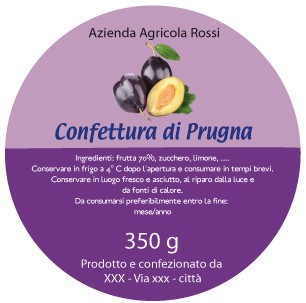 Esempio etichetta
