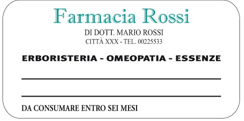 Esempio etichetta