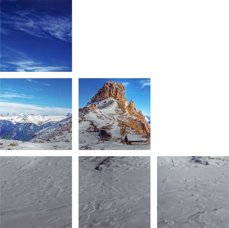 Art. 1663 sfalsati - Quadro su tela canvas lucida "Rifugio Roda de Vael"