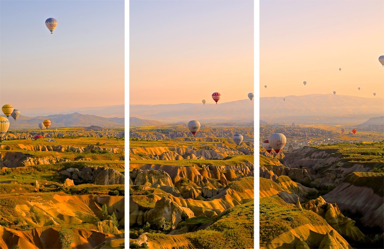 Art. 648s - 3 parti Quadro in plexiglass stampa brillante "Mongolfiere"
