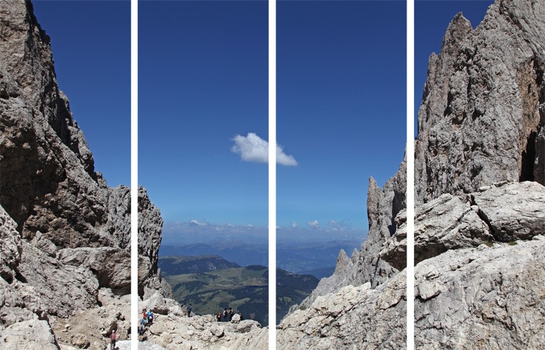 Art. 677s - 4 parti Quadro in plexiglass stampa brillante "Rifugio Demetz"