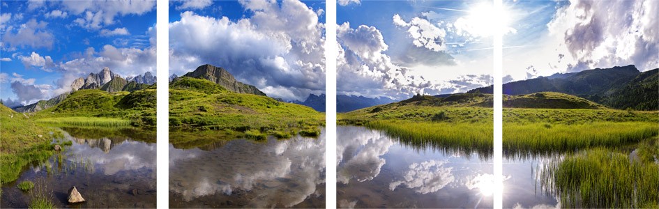 Art. 679s - 4 parti Quadro in plexiglass stampa brillante "Passo Valles"