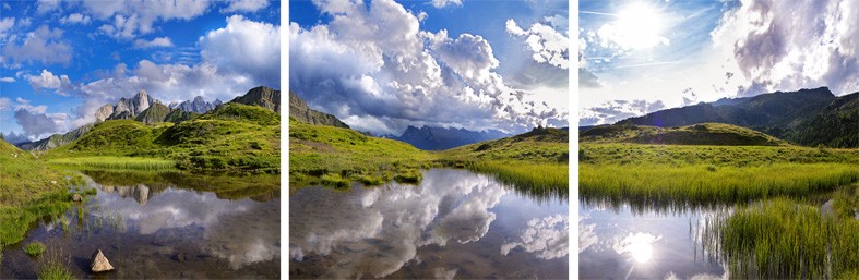 Art. 1679s - 3p Quadro su tela canvas lucida "Passo Valles"