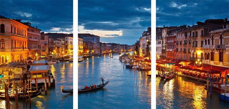 Art. 706s - 3 parti Quadro in plexiglass stampa brillante "Venezia"