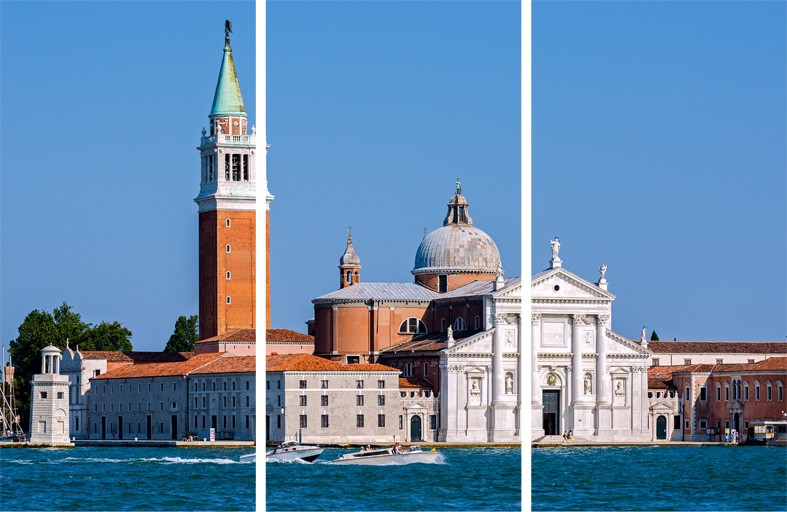 Art. 723s - 3 parti Quadro in plexiglass stampa brillante "Venezia"