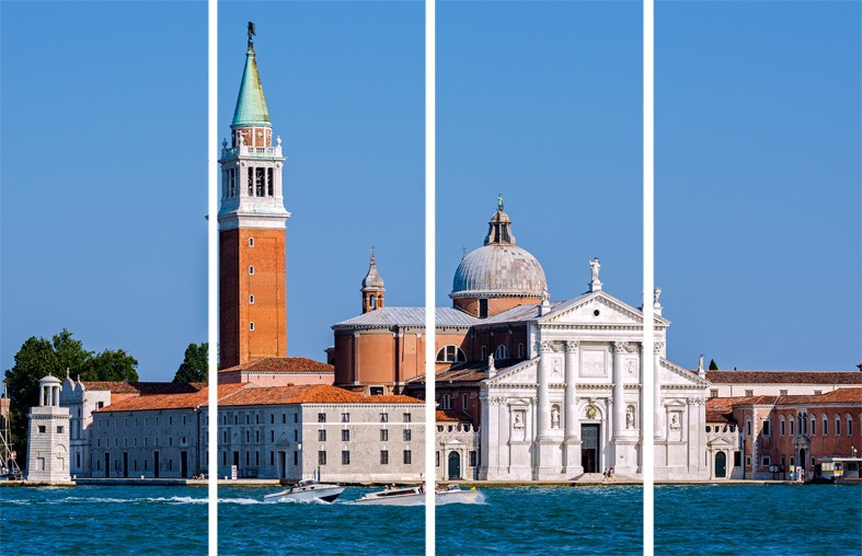 Art. 723s - 4 parti Quadro in plexiglass stampa brillante "Venezia"