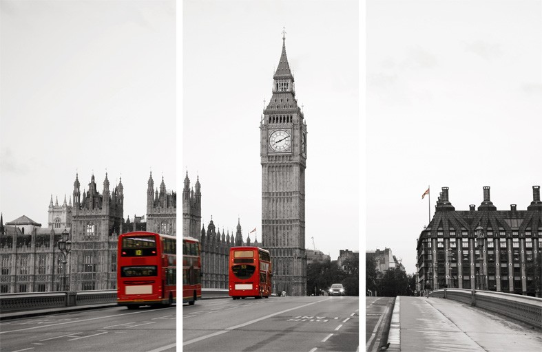 Art. 726s - 3 parti Quadro in plexiglass stampa brillante "Londra"