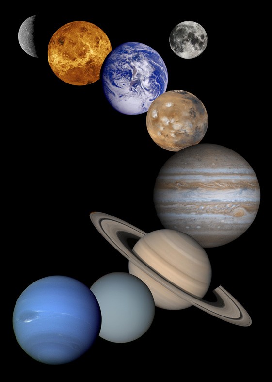Art. 1873 - Quadro su tela canvas lucida "Sistema solare"