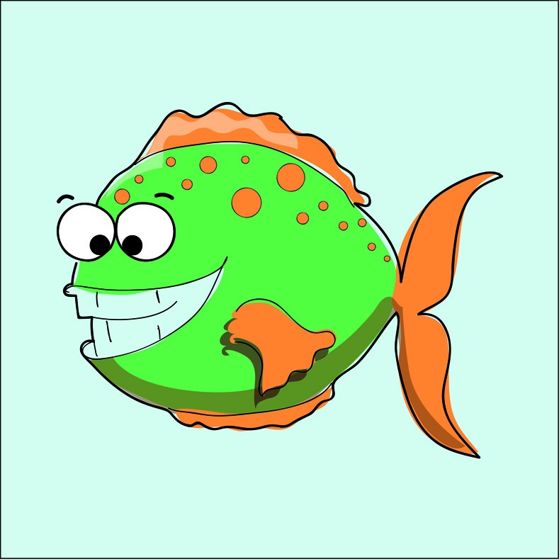 Art. 1989q - Quadro su tela canvas lucida "Pesce"