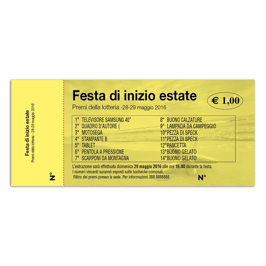 Art. 2093 - Biglietti lotteria