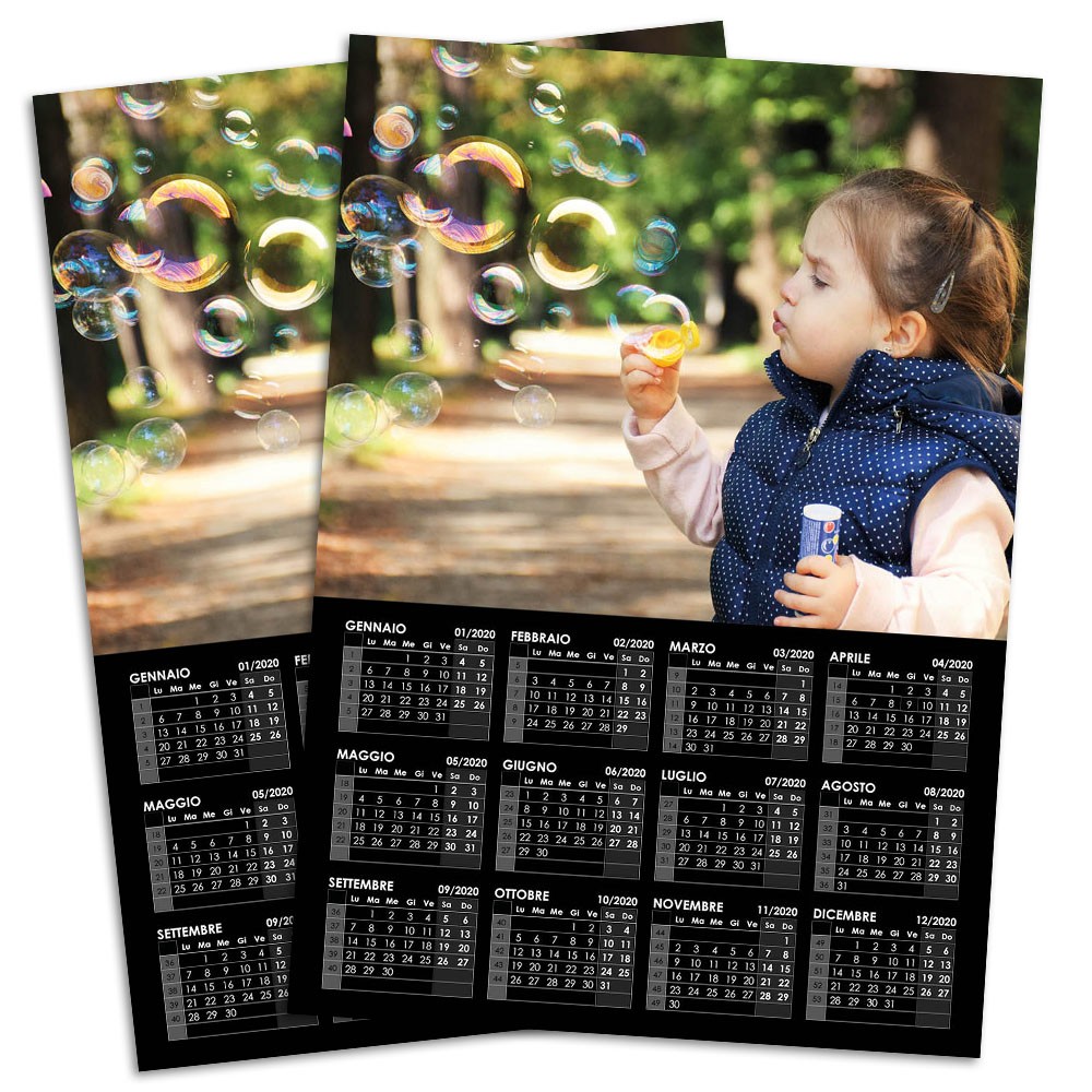 Calendario sfondo nero 30x45