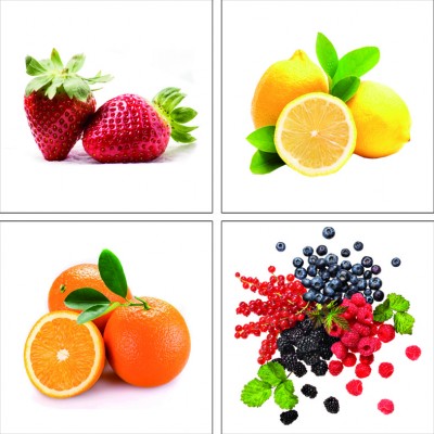 Art. 1079s - 4 parti Quadro in plexiglass stampa brillante "Frutta"