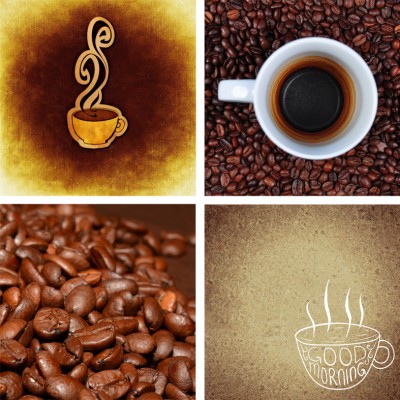 Art. 1084s - 4 parti Quadro in plexiglass stampa brillante "Caffè"