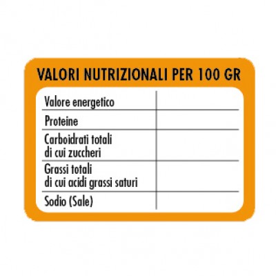 Art. 1188 - Etichetta Valori Nutrizionali 45x32