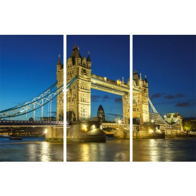 Art. 1617s - 3p Quadro su tela canvas lucida "Londra - Tower Bridge"