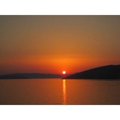 Art. 1628 - Quadro su tela canvas lucida "Tramonto sul mare"