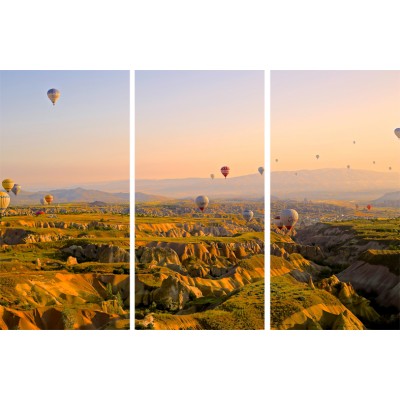 Art. 1648s - 3p Quadro su tela canvas lucida "Mongolfiere"