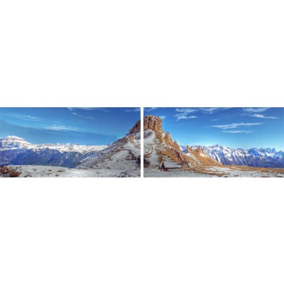 Art. 1663s - 2p Quadro su tela canvas lucida "Rifugio Roda de Vael"