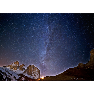 Art. 1697 - Quadro su tela canvas lucida "Passo Sella - Via Lattea"