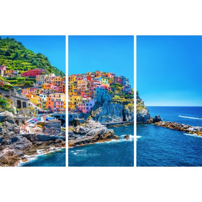 Art. 1708s - 3p Quadro su tela canvas lucida "Manarola"