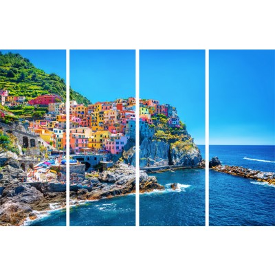 Art. 1708s - 4p Quadro su tela canvas lucida "Manarola"