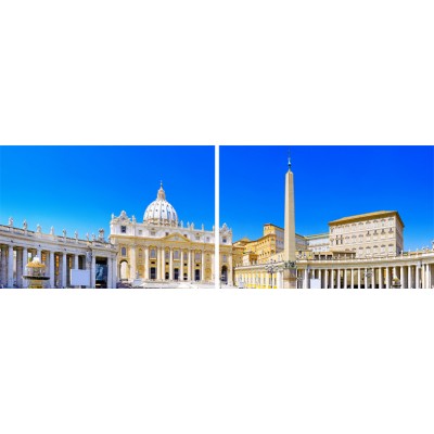 Art. 1725s - 2p Quadro su tela canvas lucida "Città del Vaticano - Basilica di San Pietro"