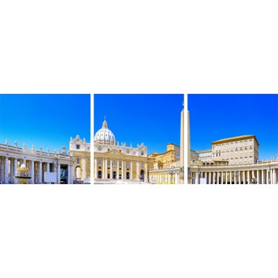 Art. 1725s - 3p Quadro su tela canvas lucida "Città del Vaticano - Basilica di San Pietro"