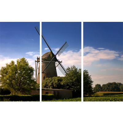 Art. 1735s - 3p Quadro su tela canvas lucida "Mulino a vento"