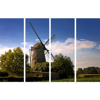 Art. 1735s - 4p Quadro su tela canvas lucida "Mulino a vento"