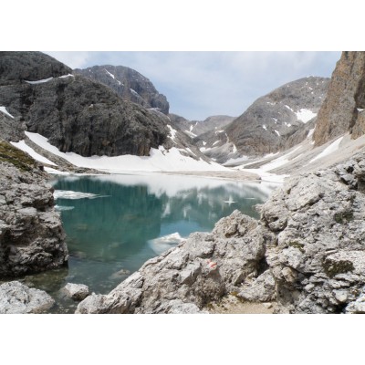 Art. 1842 - Quadro su tela canvas lucida "Lago di Antermoia"