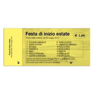 Art. 2093 - Biglietti lotteria