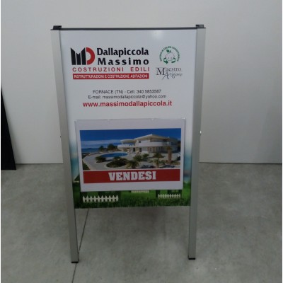 Art. 2571 - Cavalletto - espositore 50x70 cm con tasca porta documenti A3